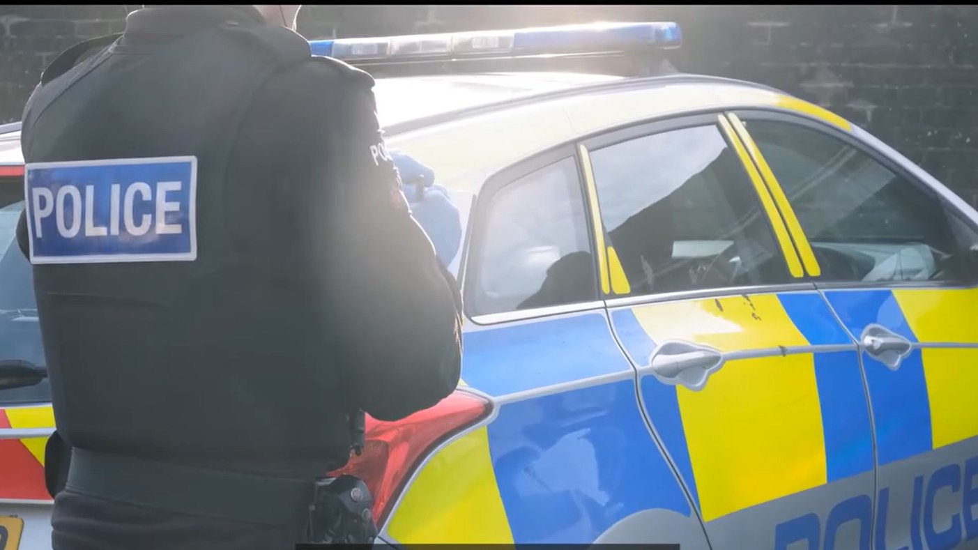 Man Pava sprayed and put in leg restrain