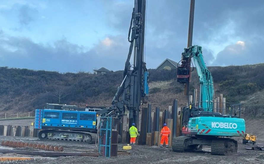 Piling rig on TT course tonight