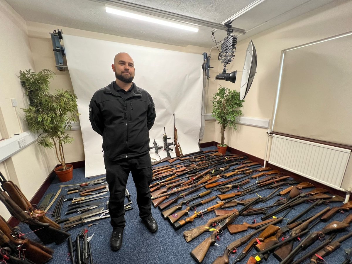 Uzi machine gun among haul of 150 firear